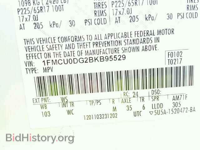 2011 FORD ESCAPE - VIN: 1FMCU0DG2BKB95529 - Photo 10