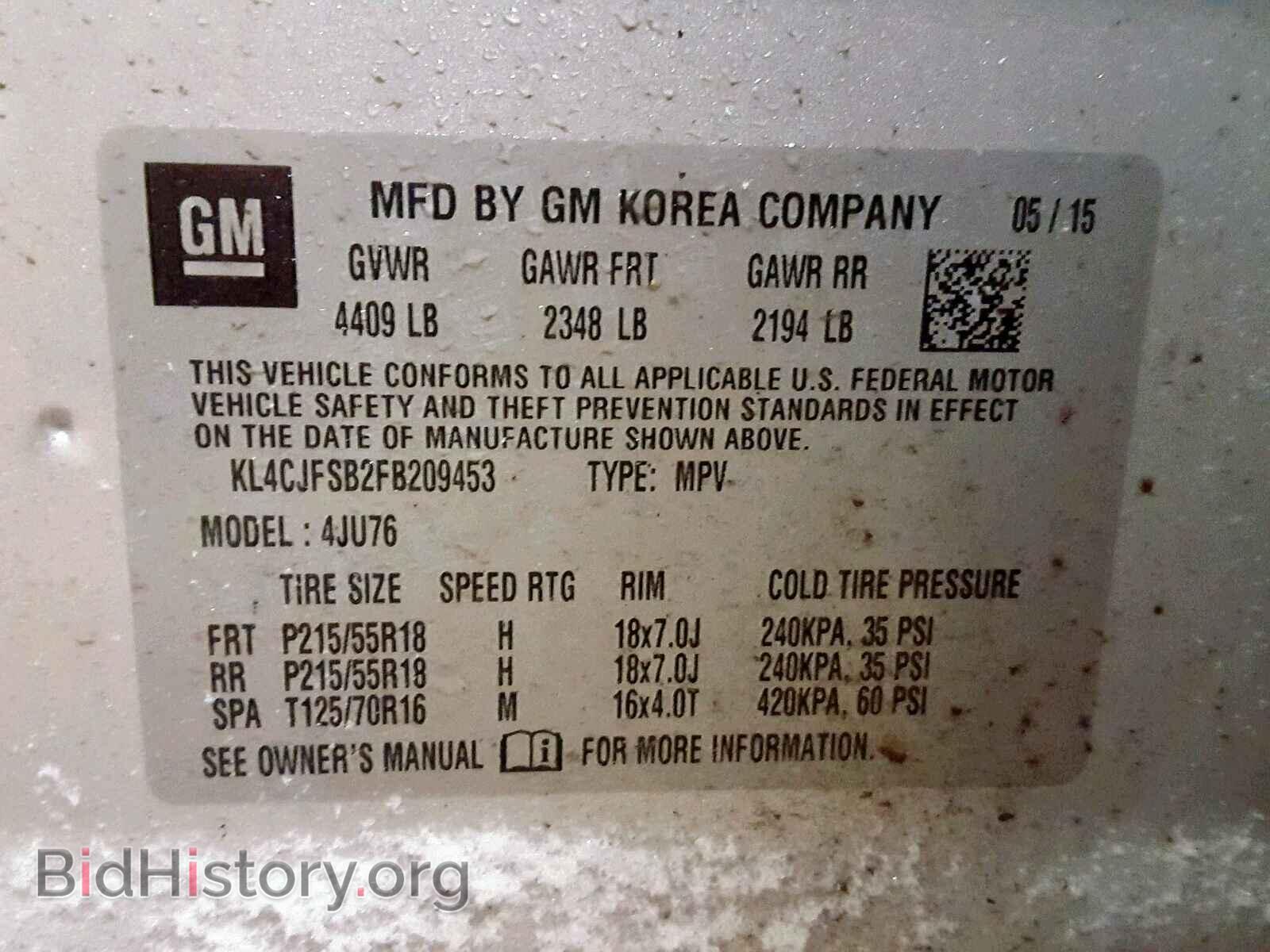2015 BUICK ENCORE CON - VIN: KL4CJFSB2FB209453 - Photo 10