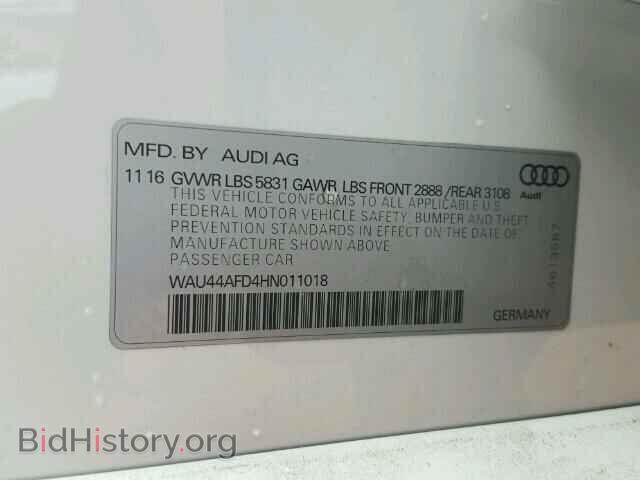 2017 AUDI A8 - VIN: WAU44AFD4HN011018 - Фото 10