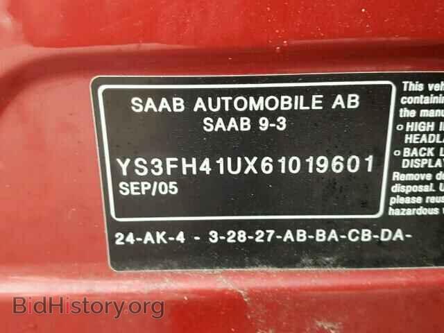 2006 SAAB 9 3 - VIN: YS3FH41UX61019601 - Фото 10