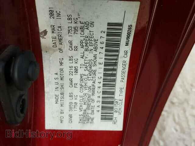 2001 MITSUBISHI ECLIPSE - VIN: 4A3AC44G11E174672 - Photo 10