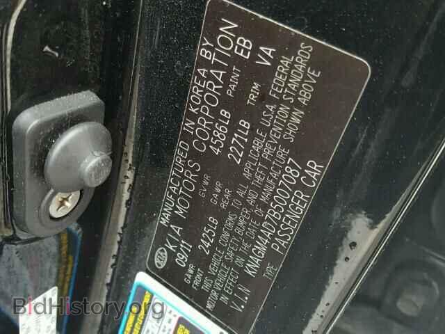 2011 KIA OPTIMA - VIN: KNAGM4AD7B5007087 - Фото 10