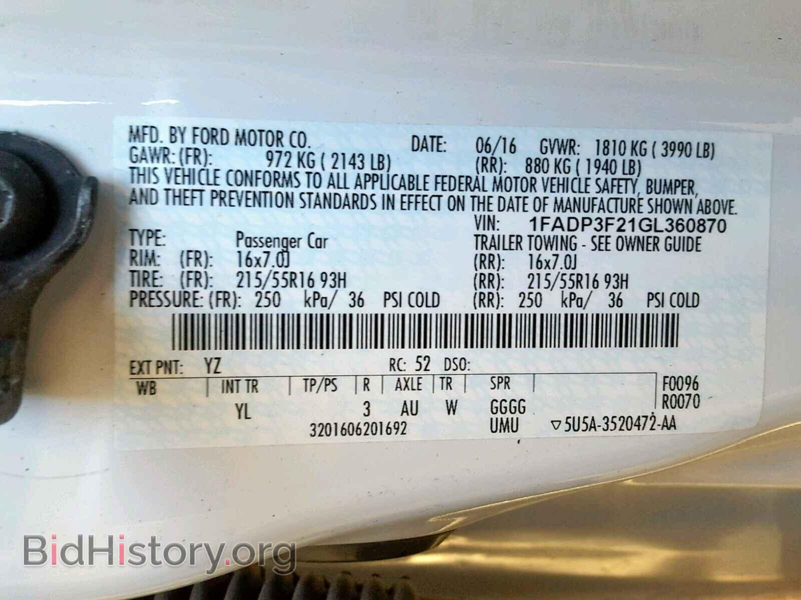 2016 FORD FOCUS SE - VIN: 1FADP3F21GL360870 - Фото 10