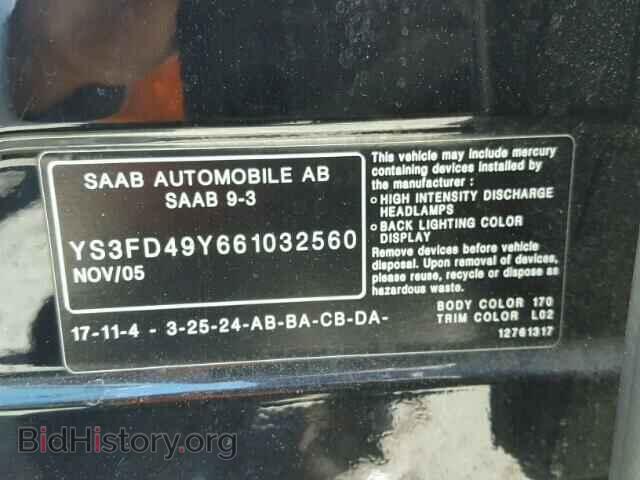 2006 SAAB 9 3 - VIN: YS3FD49Y661032560 - Photo 10