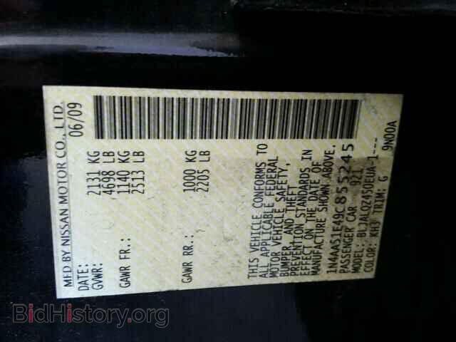 2009 NISSAN MAXIMA - VIN: 1N4AA51E49C855245 - Фото 10