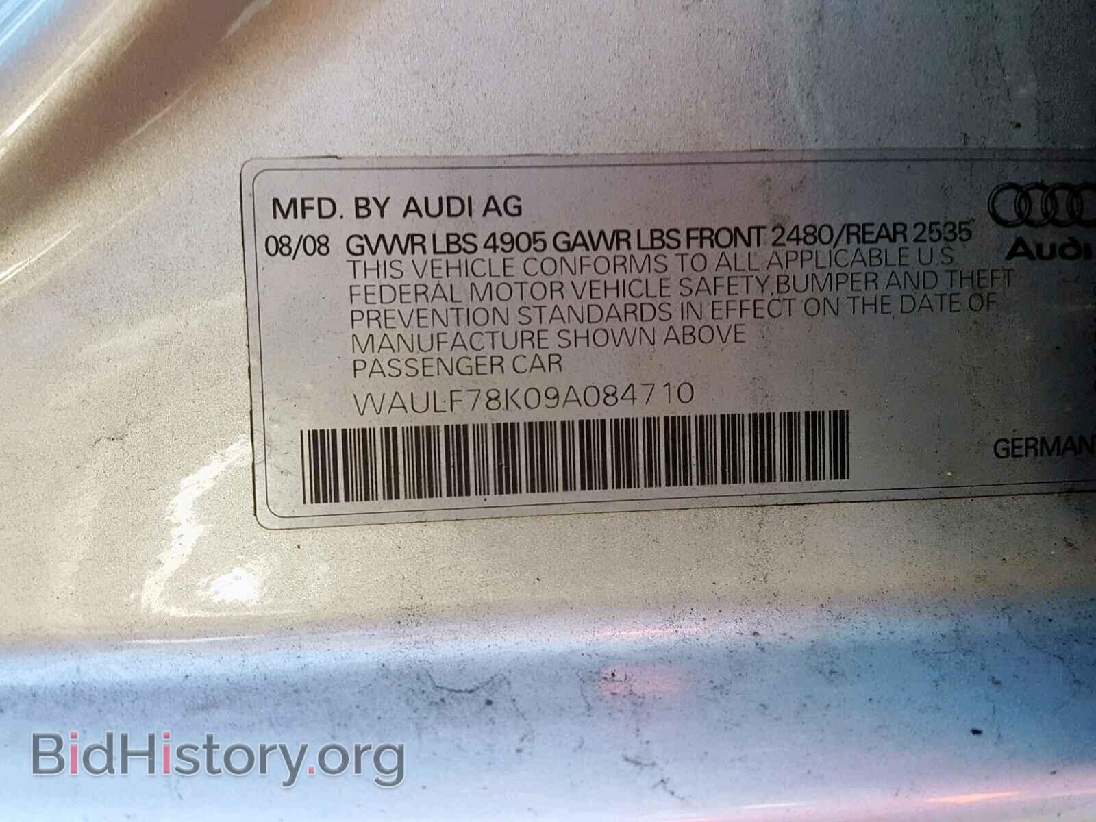 2009 AUDI A4 - VIN: WAULF78K09A084710 - Фото 10