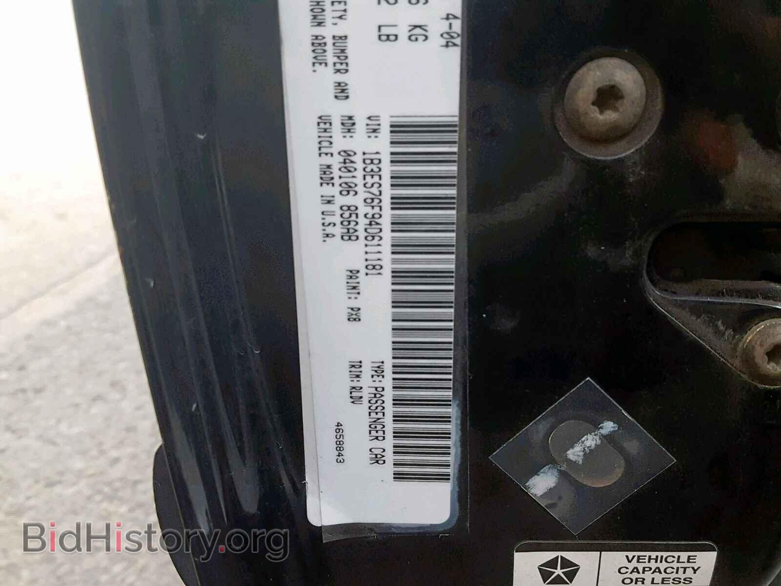 2004 DODGE NEON - VIN: 1B3ES76F94D611181 - Фото 10