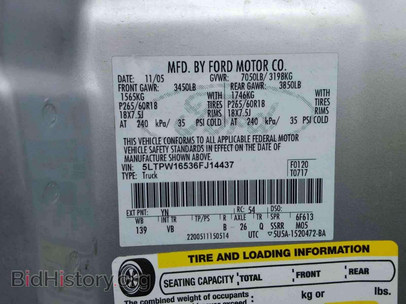 2006 LINCOLN MARK LT - VIN: 5LTPW16536FJ14437 - Photo 10