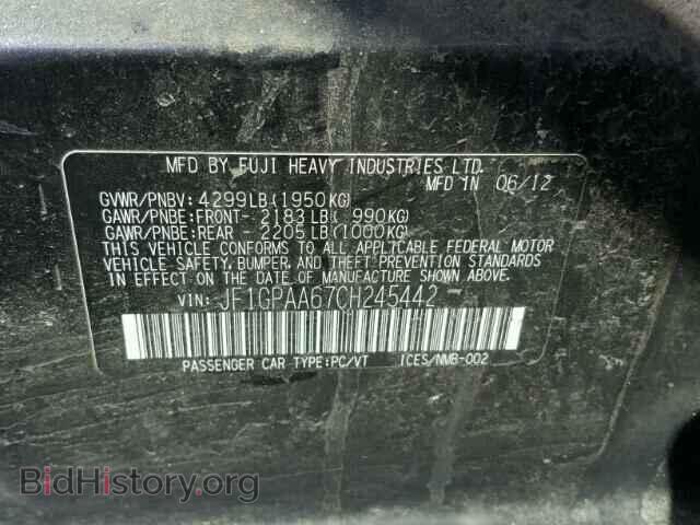 2012 SUBARU IMPREZA - VIN: JF1GPAA67CH245442 - Фото 10