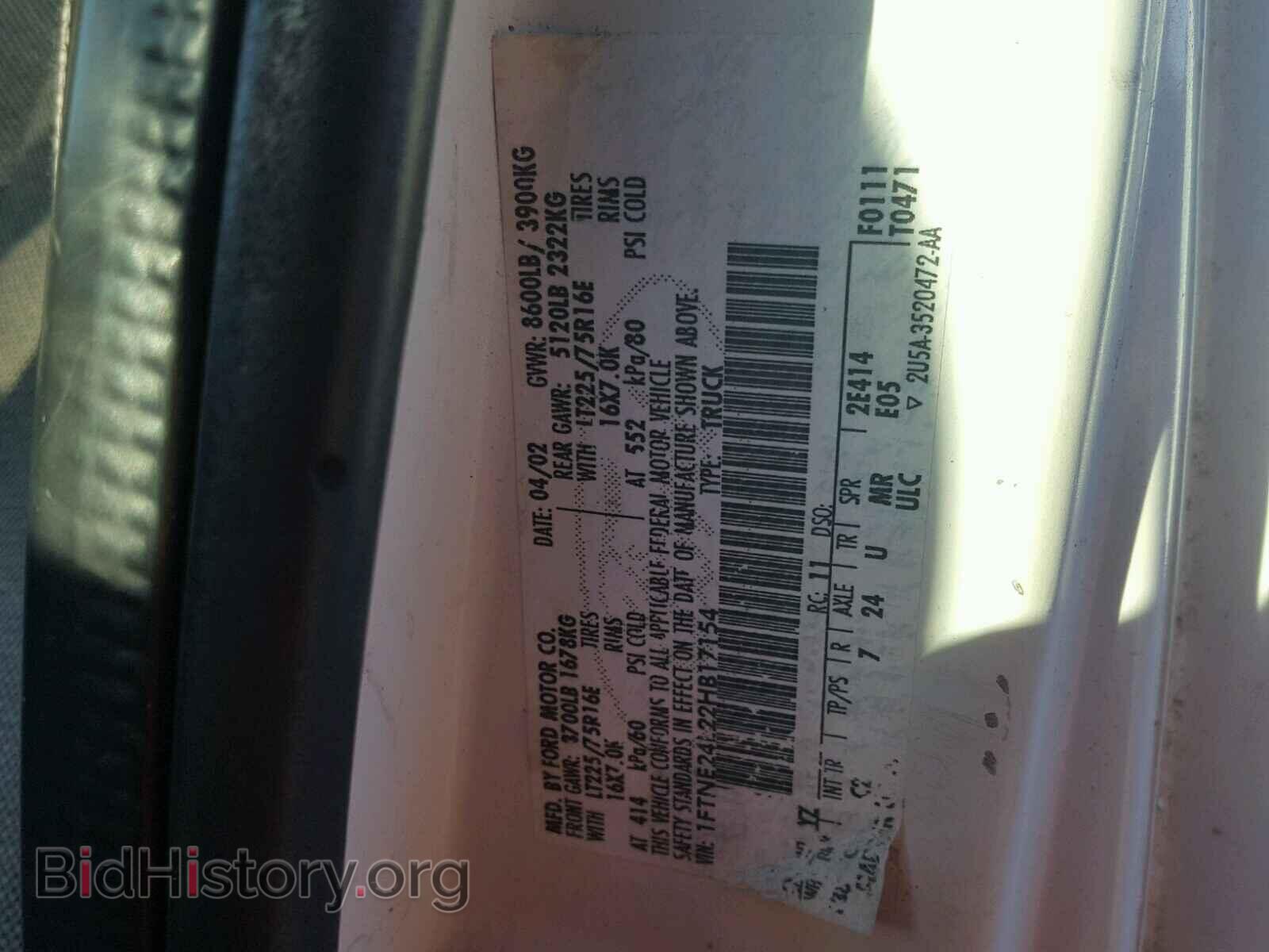 2002 FORD ECONOLINE - VIN: 1FTNE24L22HB17154 - Photo 10