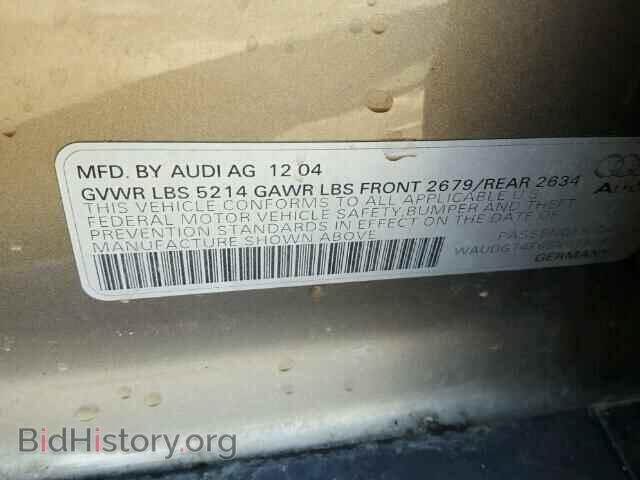 2005 AUDI A6 - VIN: WAUDG74F65N078181 - Фото 10
