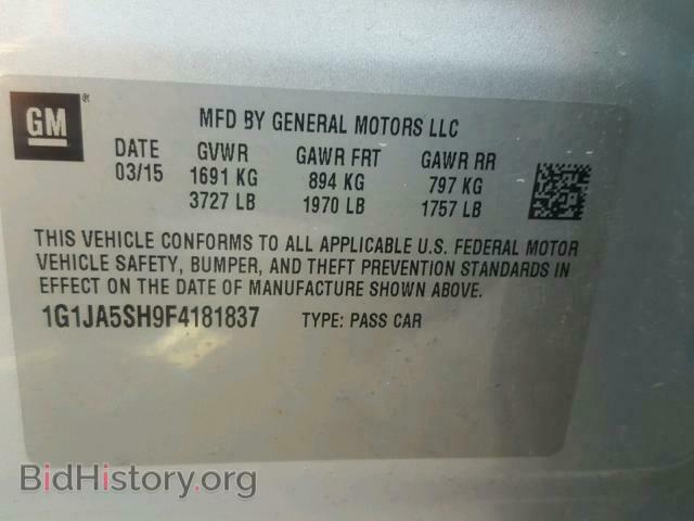 2015 CHEVROLET SONIC - VIN: 1G1JA5SH9F4181837 - Фото 10