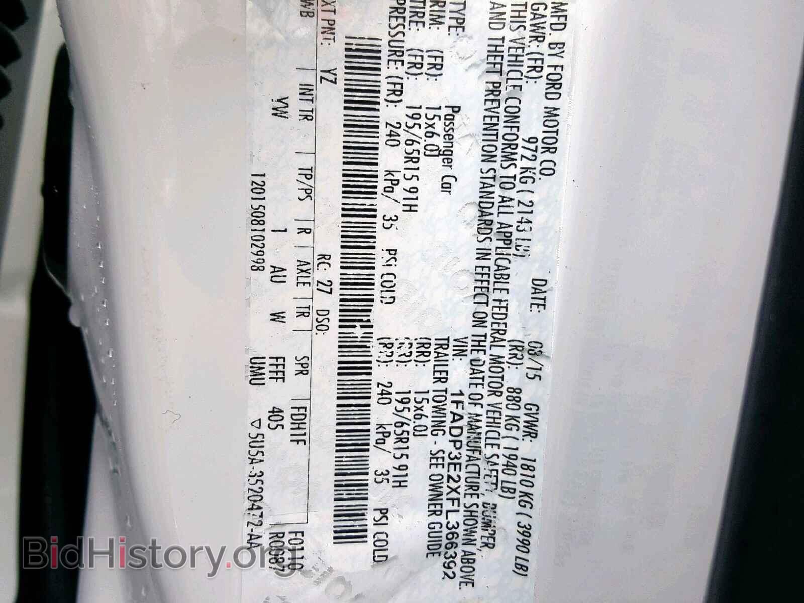 2015 FORD FOCUS - VIN: 1FADP3E2XFL366392 - Фото 10