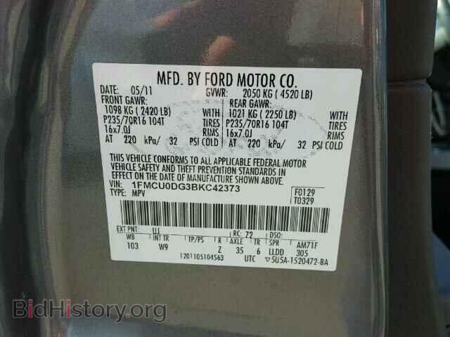 2011 FORD ESCAPE - VIN: 1FMCU0DG3BKC42373 - Фото 9