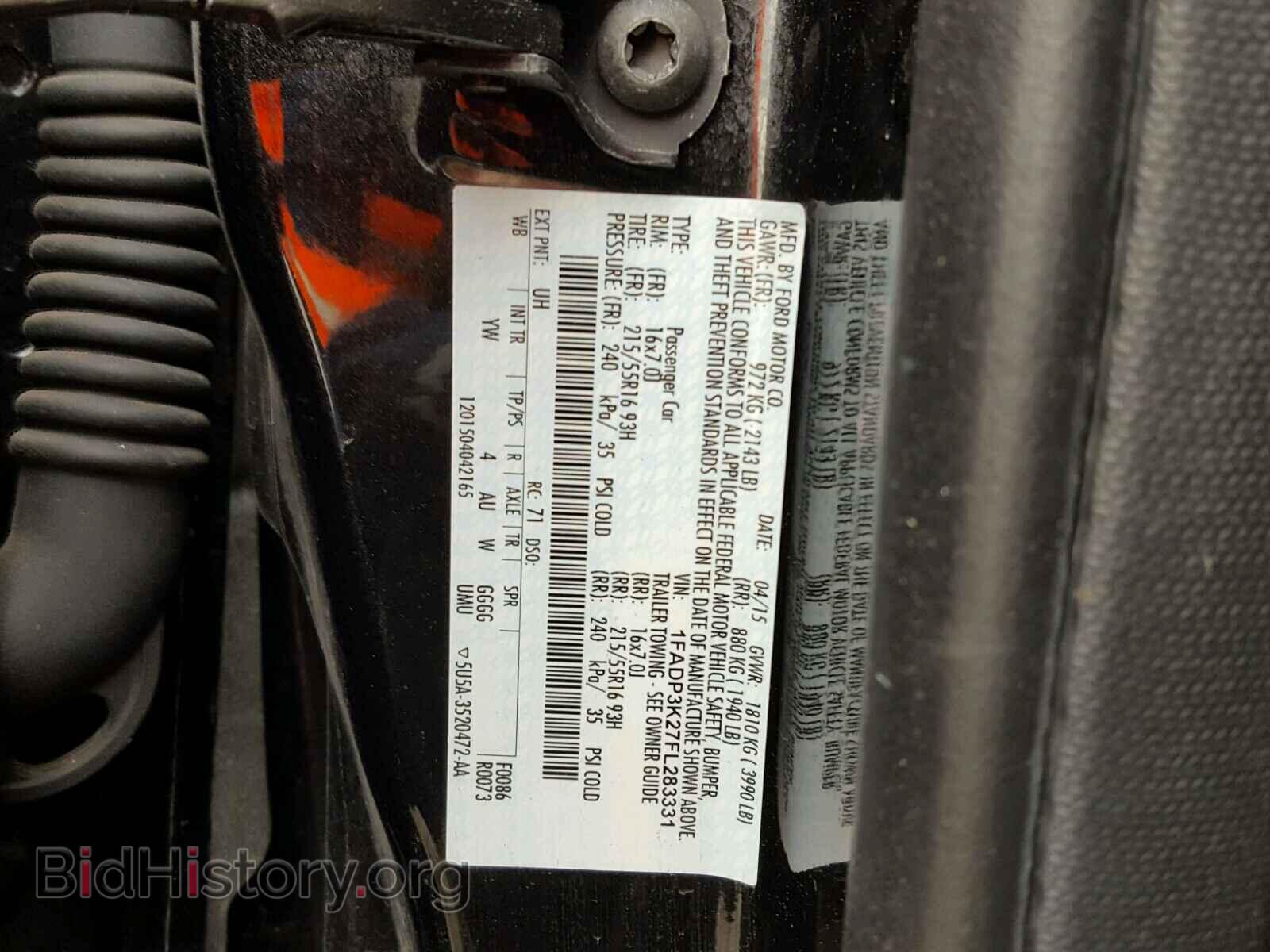 2015 FORD FOCUS - VIN: 1FADP3K27FL283331 - Фото 10