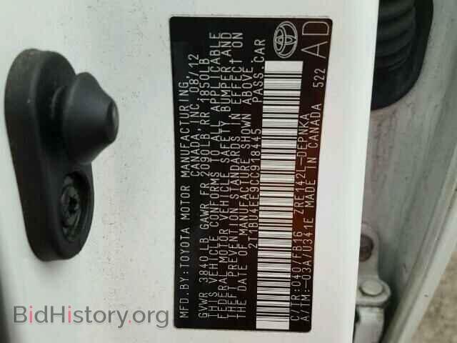 2012 TOYOTA COROLLA - VIN: 2T1BU4EE9CC918445 - Фото 10