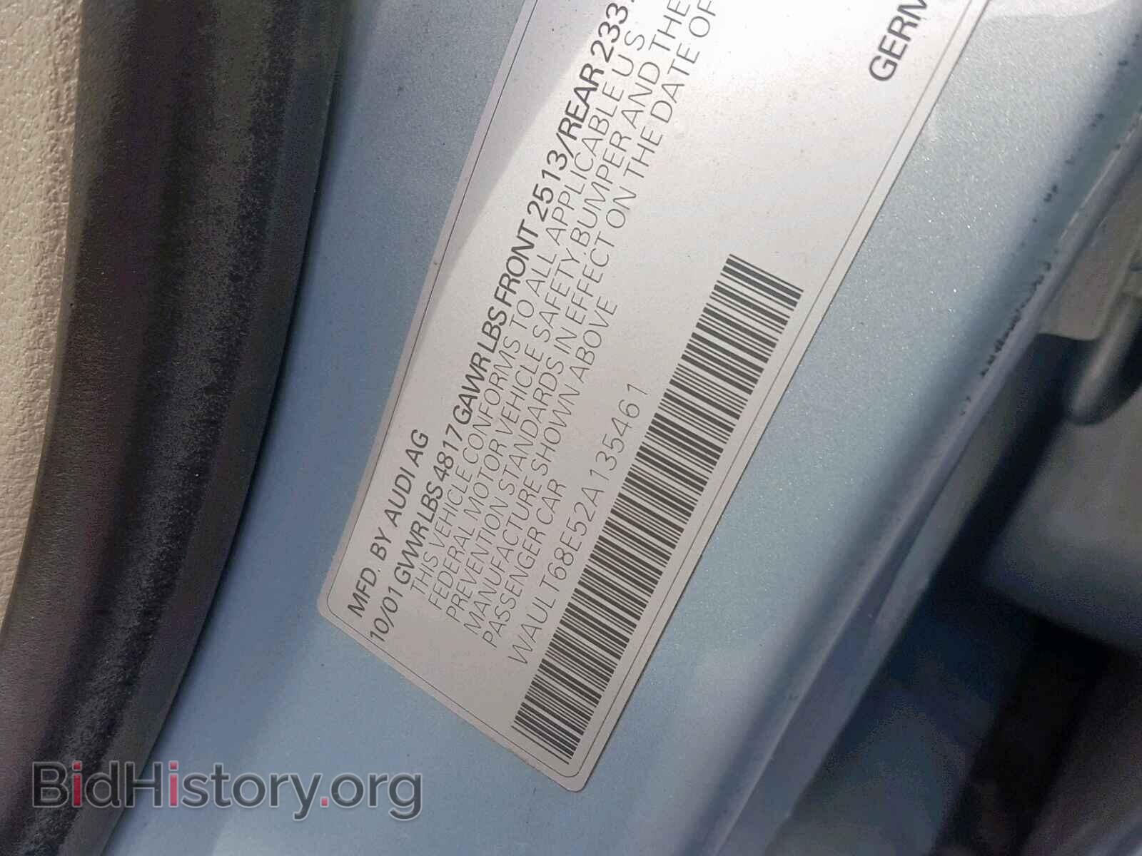 2002 AUDI A4 - VIN: WAULT68E52A135461 - Photo 10