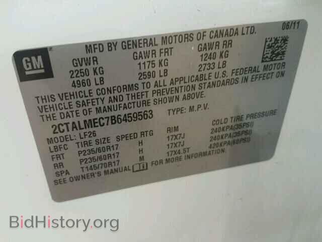 2011 GMC TERRAIN - VIN: 2CTALMEC7B6459563 - Photo 10