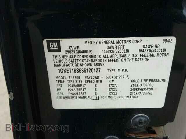2003 GMC ENVOY - VIN: 1GKET16S636120127 - Фото 10