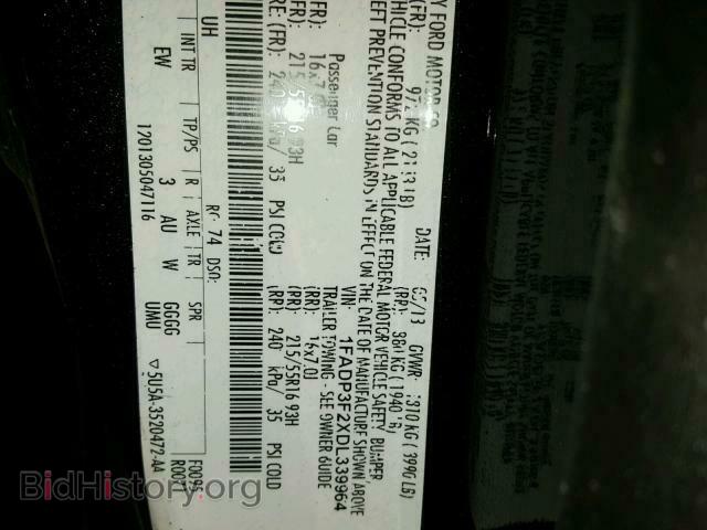 2013 FORD FOCUS SE - VIN: 1FADP3F2XDL339964 - Фото 10