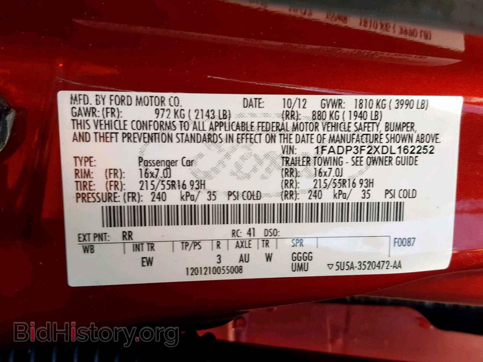 2013 FORD FOCUS SE - VIN: 1FADP3F2XDL162252 - Фото 10