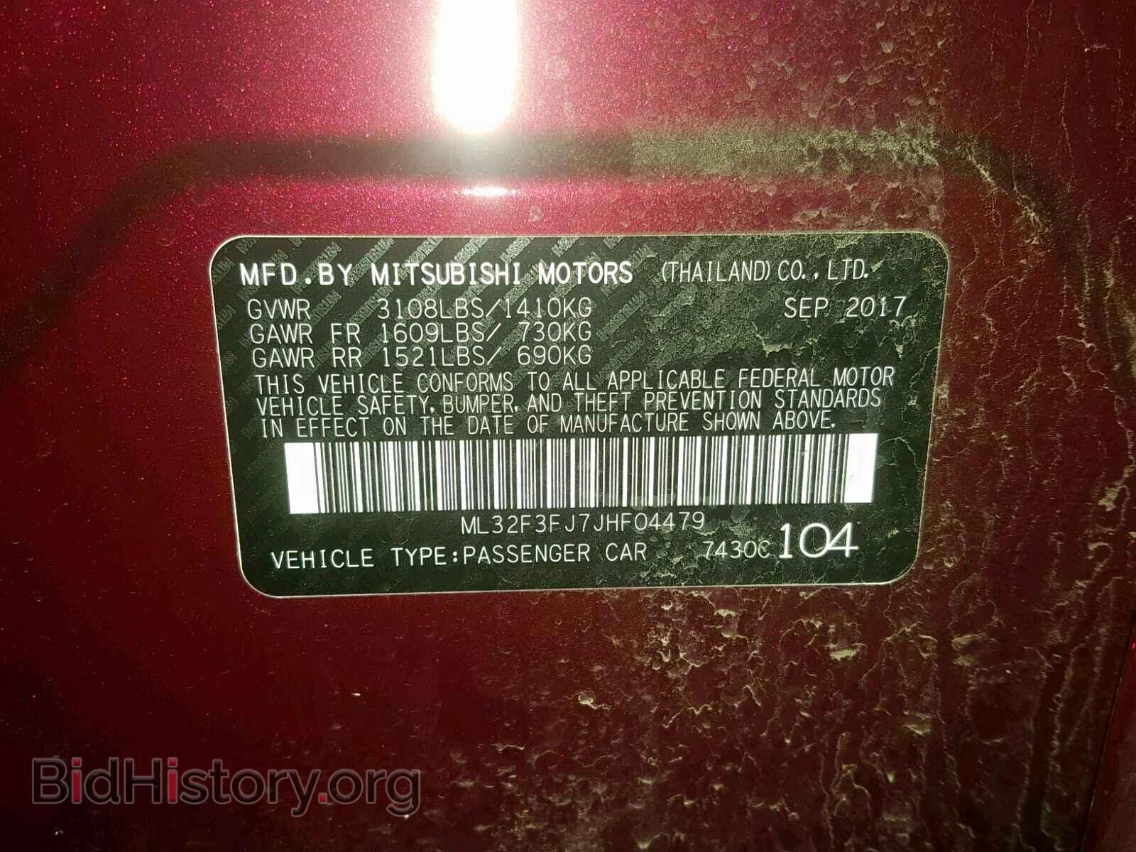 2018 MITSUBISHI MIRAGE - VIN: ML32F3FJ7JHF04479 - Фото 10