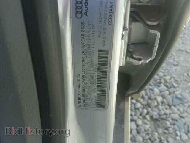 2004 AUDI A6 - VIN: WAULT64B14N067845 - Фото 10