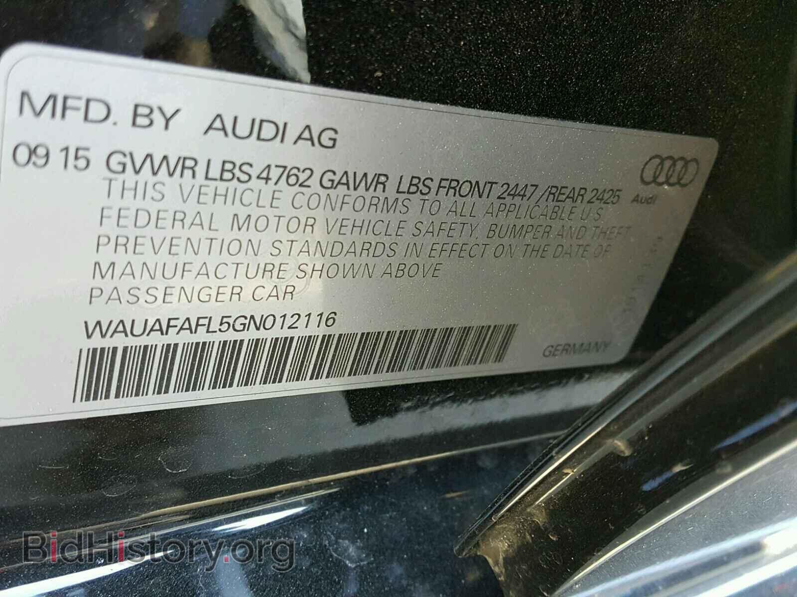 2016 AUDI A4 - VIN: WAUAFAFL5GN012116 - Фото 10