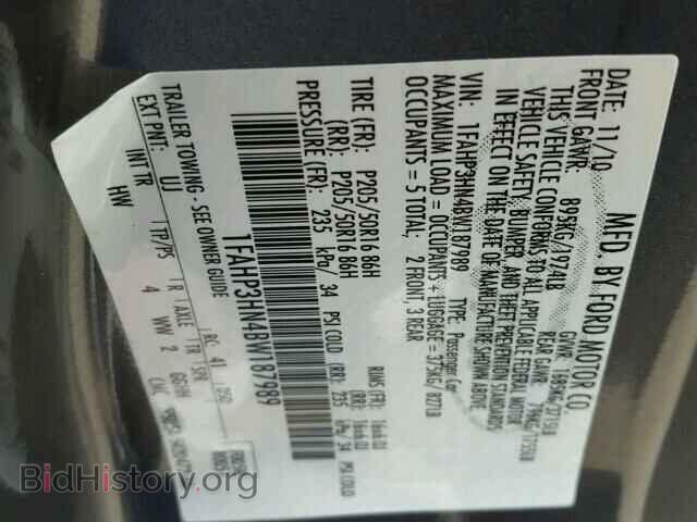 2011 FORD FOCUS - VIN: 1FAHP3HN4BW187989 - Фото 10