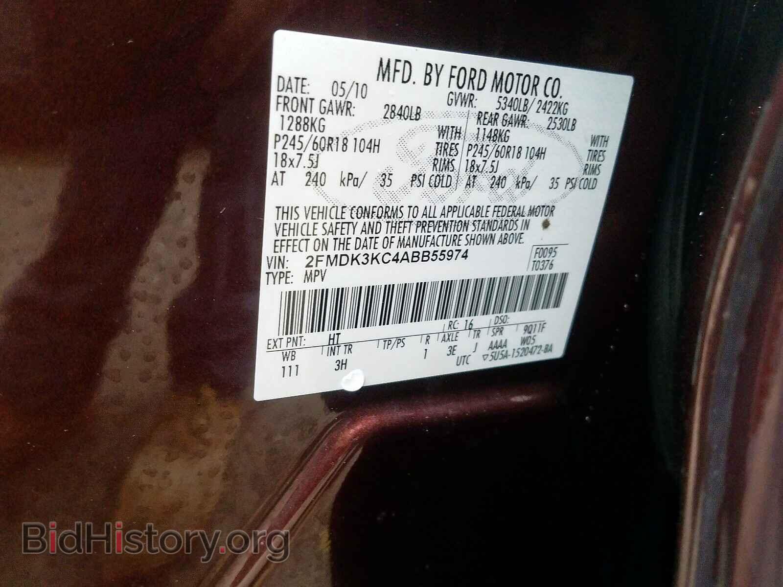 2010 FORD EDGE - VIN: 2FMDK3KC4ABB55974 - Photo 10