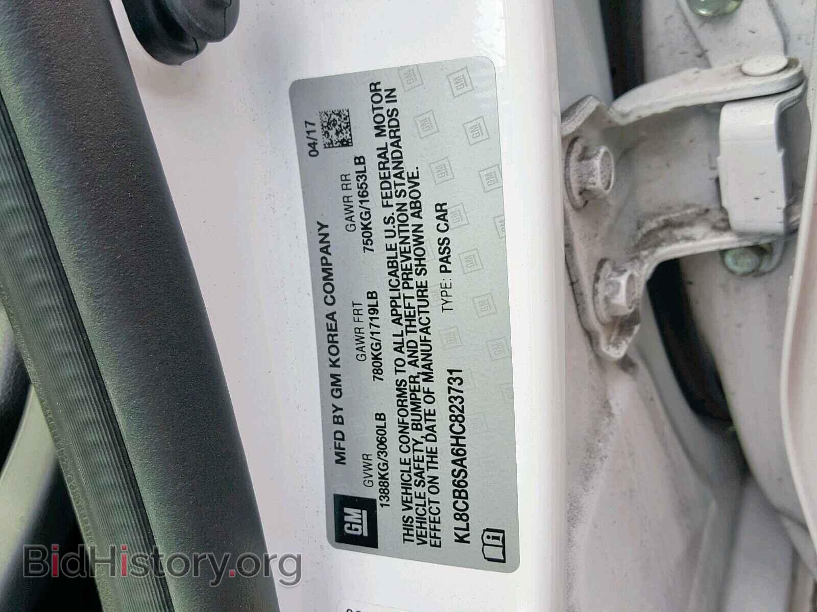 2017 CHEVROLET SPARK - VIN: KL8CB6SA6HC823731 - Фото 10