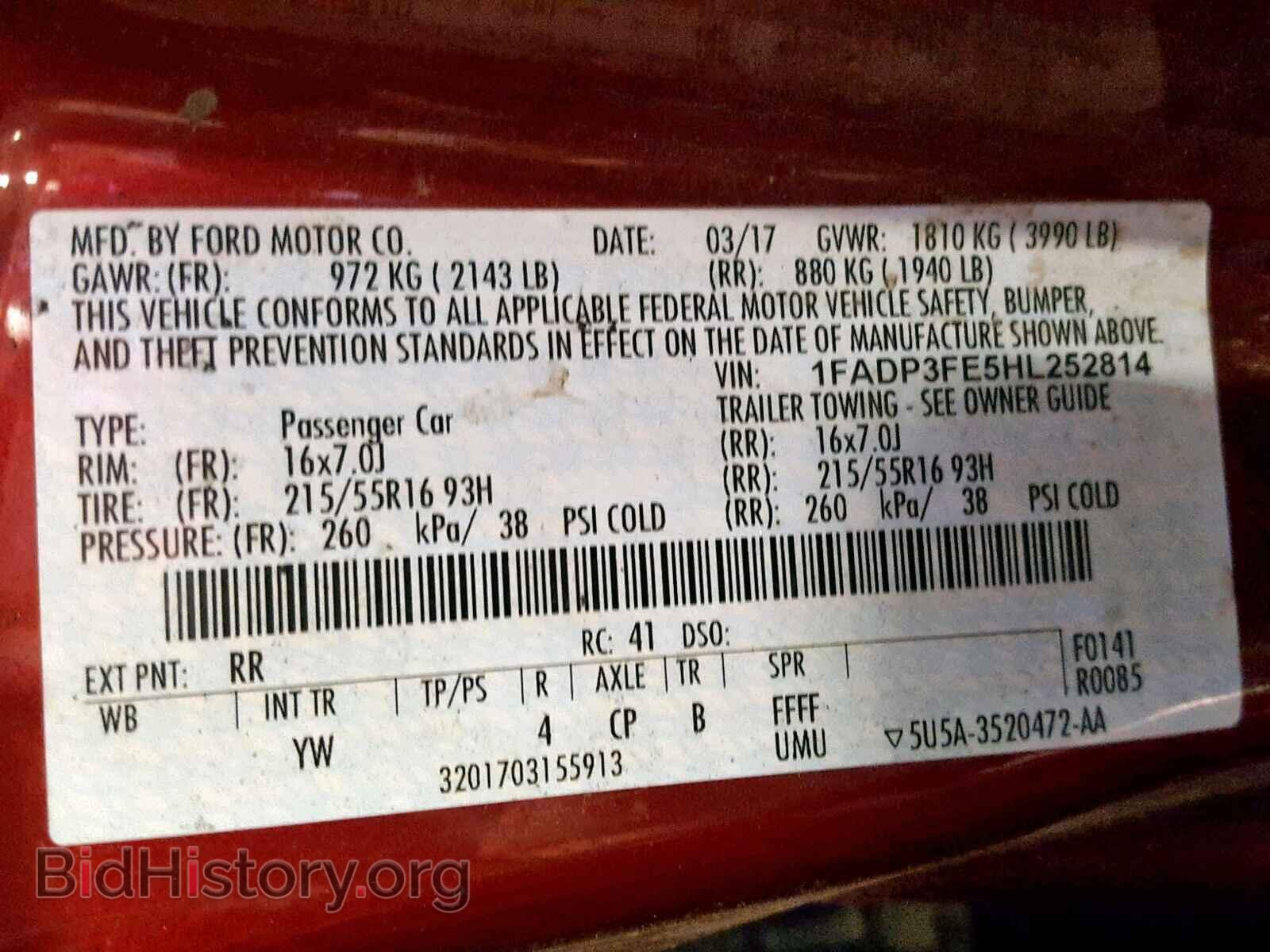 2017 FORD FOCUS - VIN: 1FADP3FE5HL252814 - Photo 10