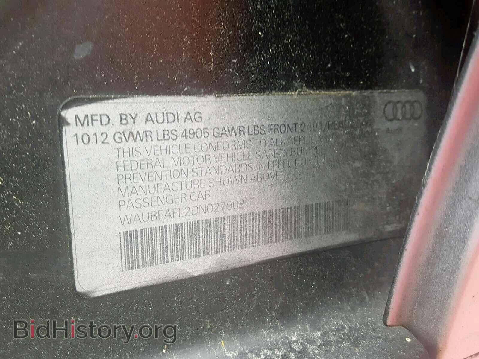 2013 AUDI A4 - VIN: WAUBFAFL2DN027902 - Фото 10