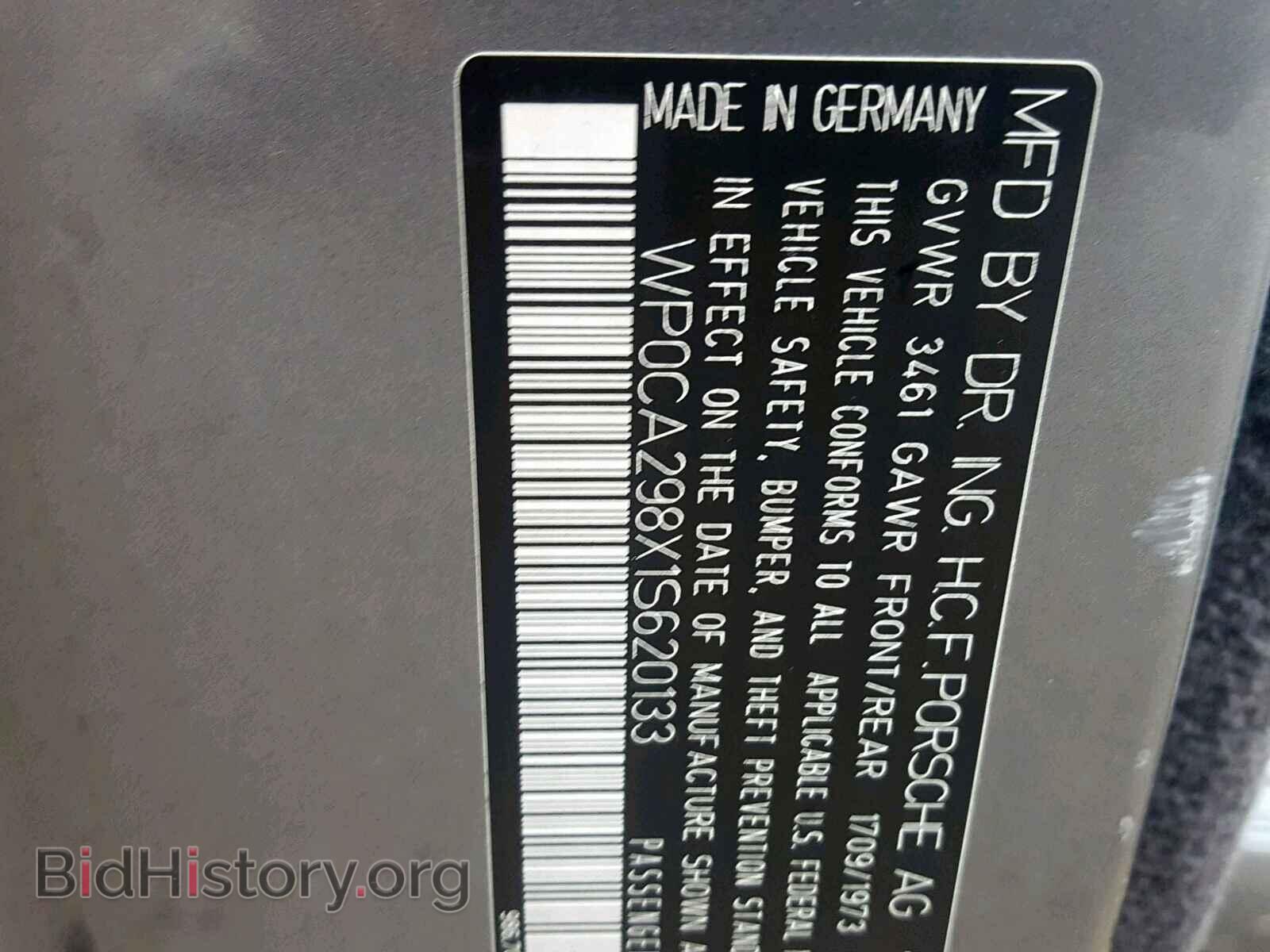 2001 PORSCHE BOXSTER - VIN: WP0CA298X1S620133 - Фото 10