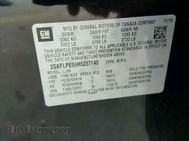 2017 GMC TERRAIN - VIN: 2GKFLPE39H6237140 - Фото 10