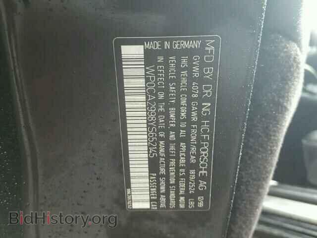 2000 PORSCHE 911 - VIN: WP0CA2998YS652145 - Фото 10