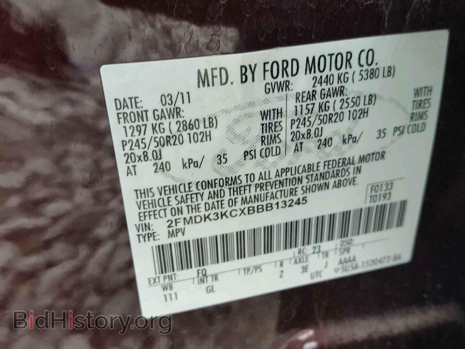 2011 FORD EDGE - VIN: 2FMDK3KCXBBB13245 - Photo 10