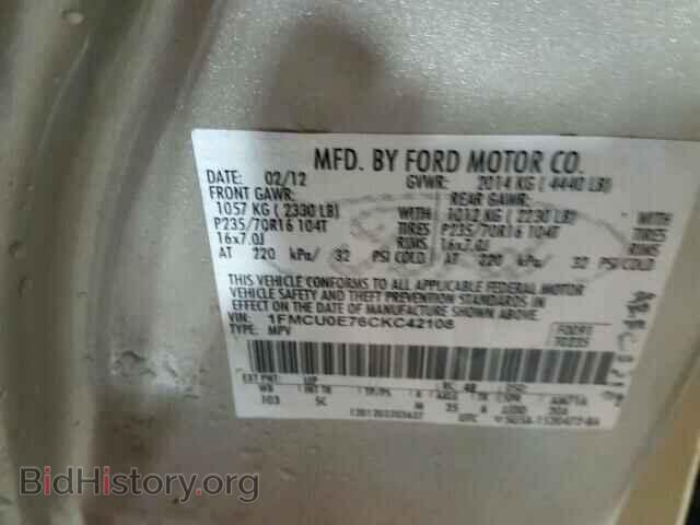 2012 FORD ESCAPE - VIN: 1FMCU0E76CKC42108 - Photo 10