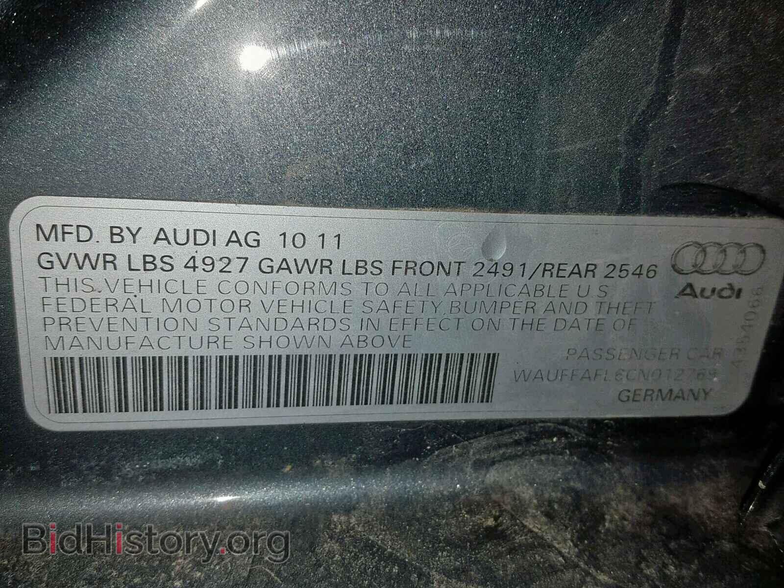 2012 AUDI A4 - VIN: WAUFFAFL6CN012769 - Photo 10