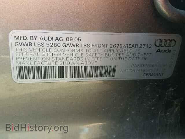 2006 AUDI A6 - VIN: WAUDH74F86N079119 - Фото 10