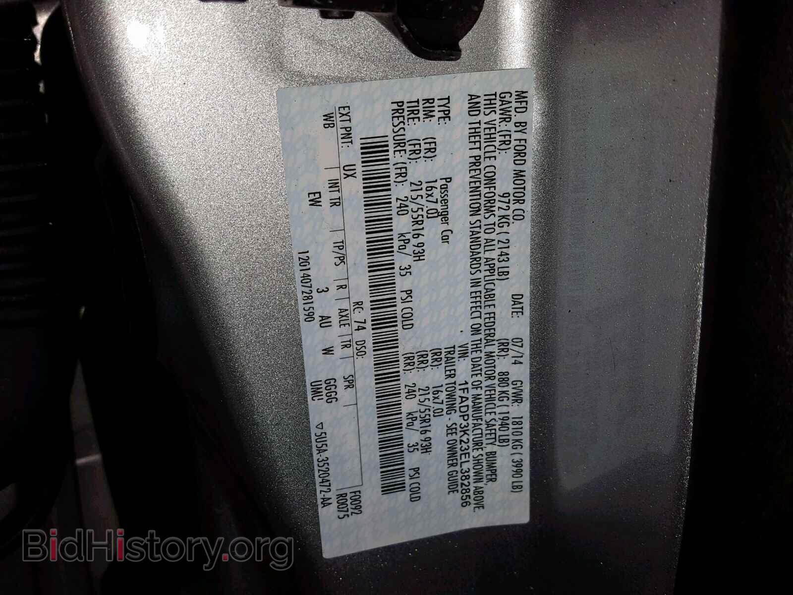 2014 FORD FOCUS SE - VIN: 1FADP3K23EL382856 - Фото 10