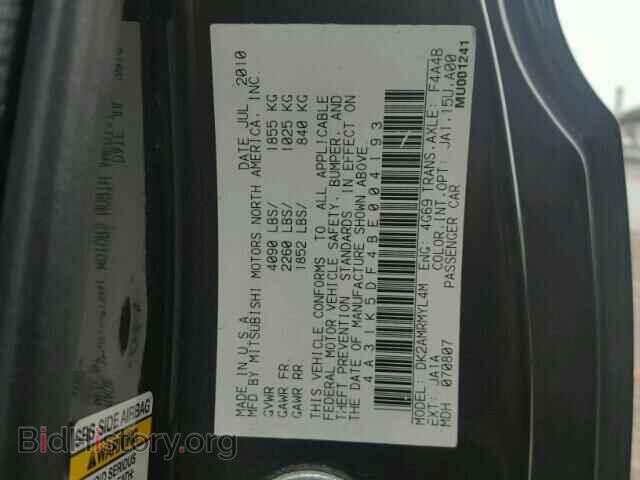2011 MITSUBISHI ECLIPSE - VIN: 4A31K5DF4BE004193 - Фото 10