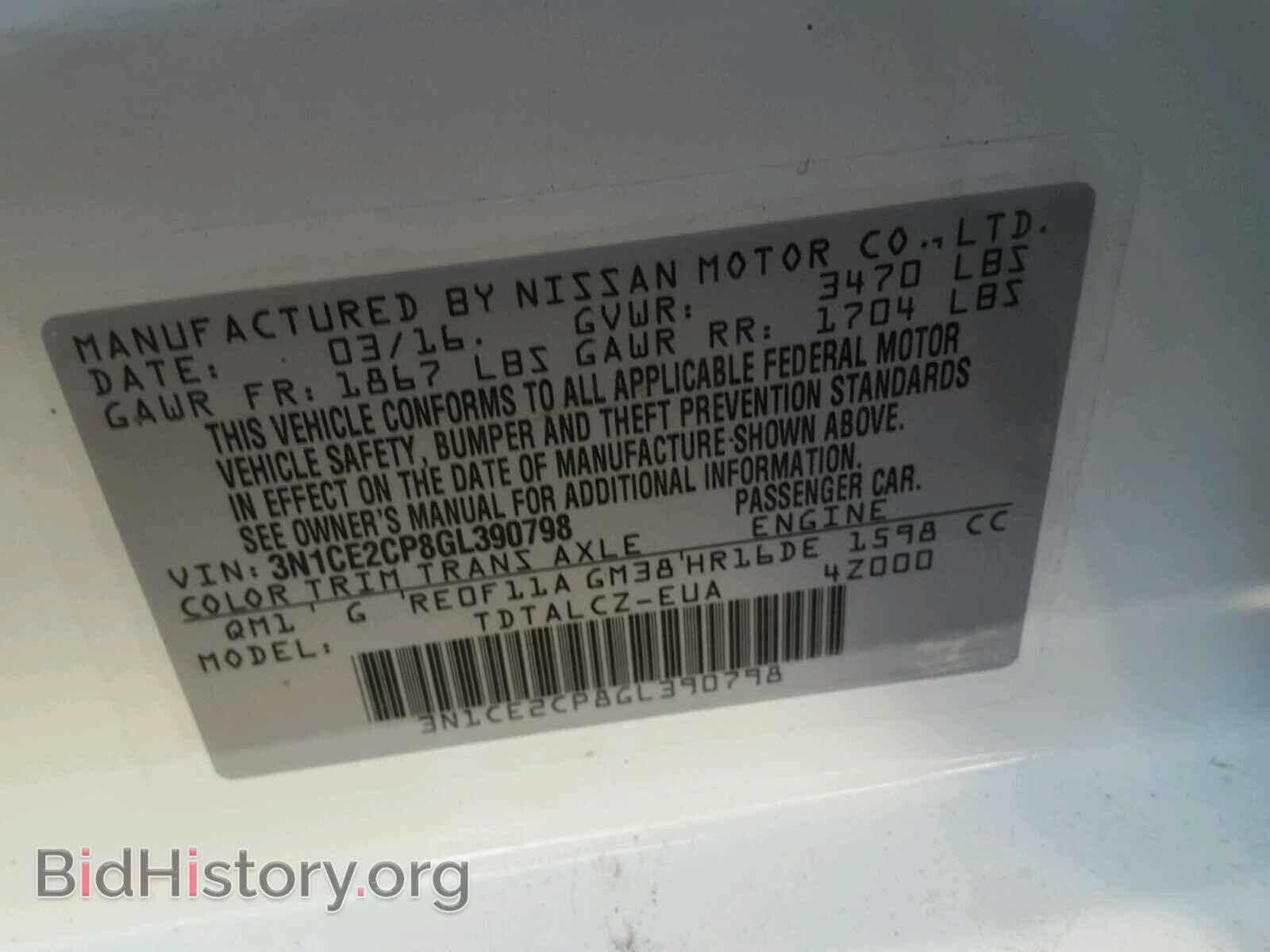 2016 NISSAN VERSA - VIN: 3N1CE2CP8GL390798 - Photo 10