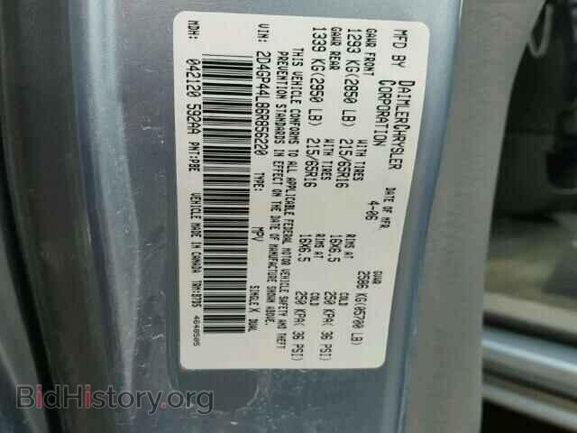 2006 DODGE CARAVAN - VIN: 2D4GP44L86R856220 - Фото 10