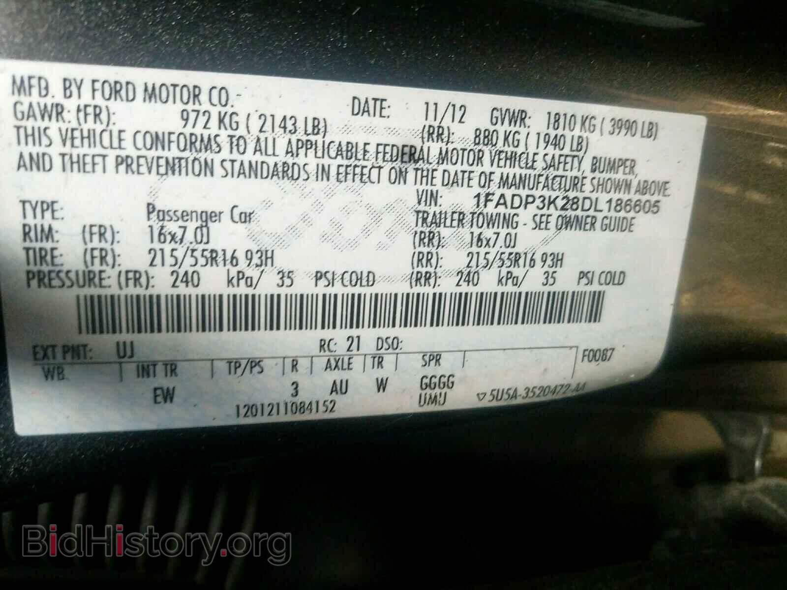 2013 FORD FOCUS - VIN: 1FADP3K28DL186605 - Фото 10