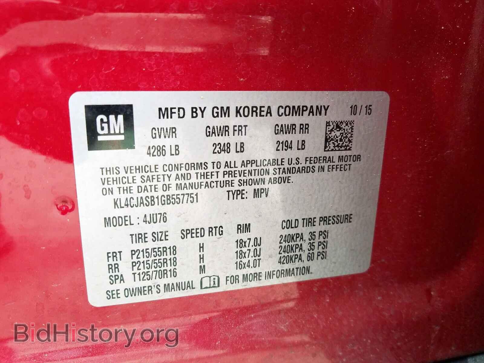 2016 BUICK ENCORE - VIN: KL4CJASB1GB557751 - Photo 10