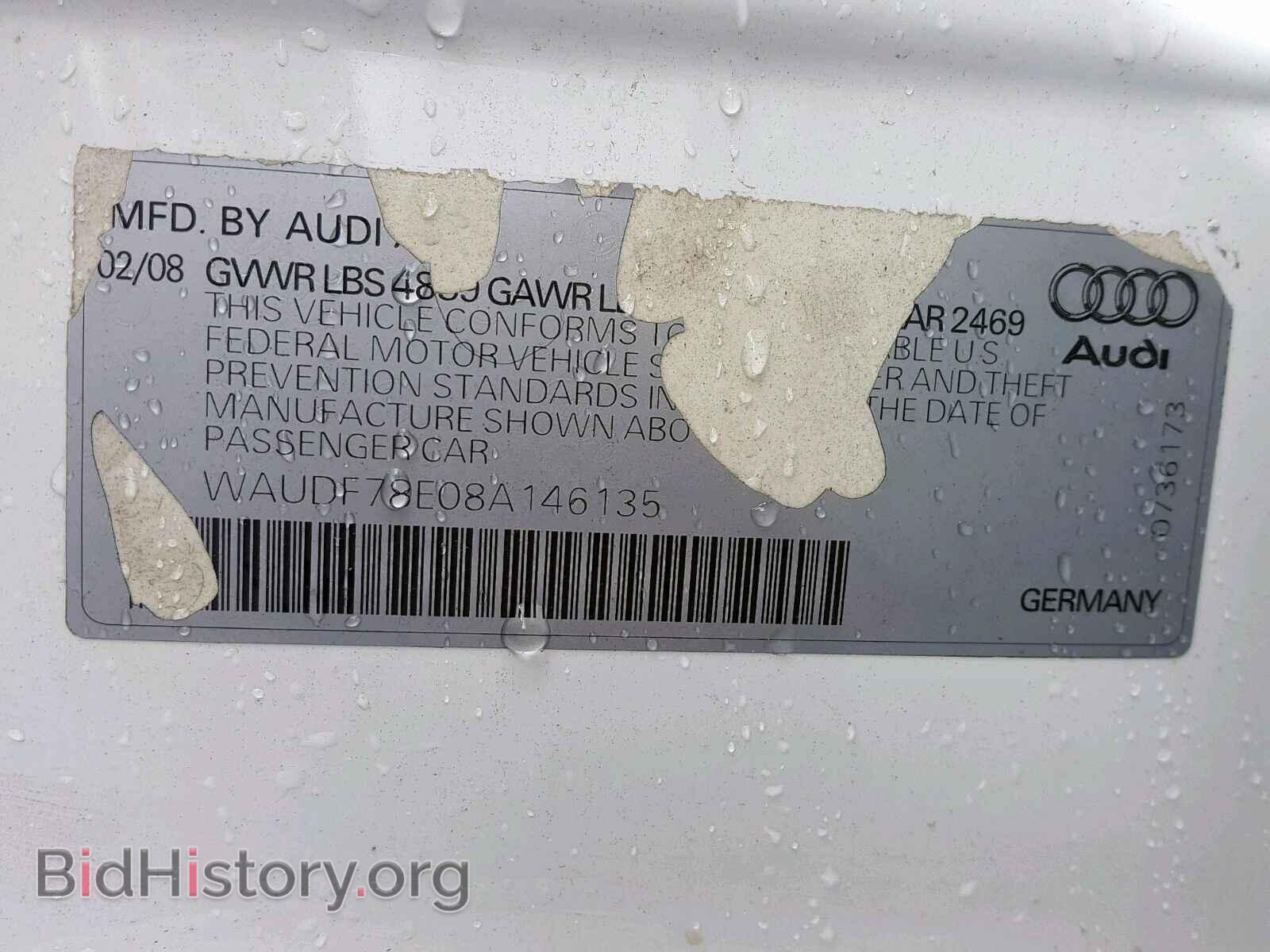 2008 AUDI A4 - VIN: WAUDF78E08A146135 - Фото 10