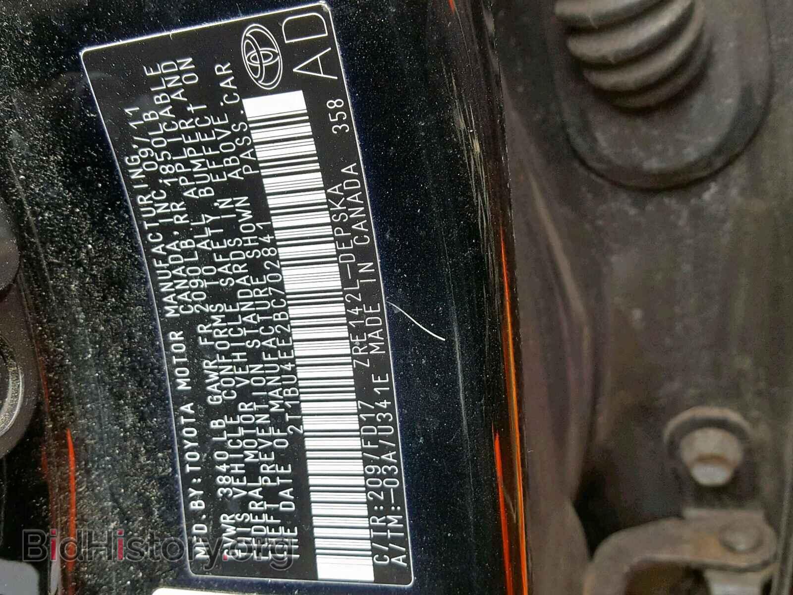 2011 TOYOTA COROLLA BA - VIN: 2T1BU4EE2BC702841 - Фото 10
