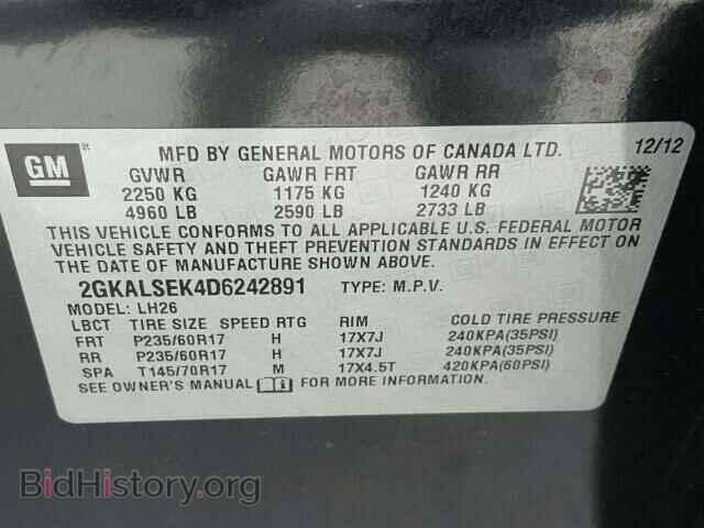 2013 GMC TERRAIN - VIN: 2GKALSEK4D6242891 - Photo 10