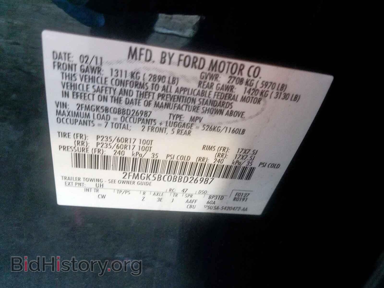 2011 FORD FLEX - VIN: 2FMGK5BC0BBD26987 - Photo 10